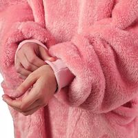 KOCOBLUZA KOC KOCYK BLUZA OVERSIZE Z KAPTUREM RÓŻOWA MIĘKKA NA ZIMNE DNI