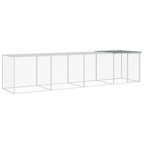 Klatka dla kurcząt, z dachem, jasnoszara, 403x98x90 cm, stal na Arena.pl