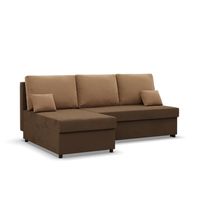 Narożnik z funkcją spania, Flow, 201x138x92 cm, brąz | TYLETEGOTU