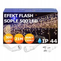SOPLE FLASH 500 LED ZEWNĘTRZNE BIAŁE CIEPŁE lampki z Flashem Zimnym