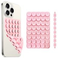 Light Pink silikonowy uchwyt na telefon z przyssawką dwustronny