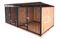 Kojec dla Psów 4x2Drewniana podłoga uchwyt na miski drewniane ściany ID581