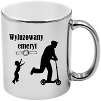 KUBEK SREBRNY PREZENT DLA EMERYTA EMERYTKI POŻEGNANIE W PRACY URODZINY