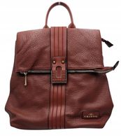 Charro - plecak z kieszonką ozdobna klamra c. czerwony groszek mat CH6678-5