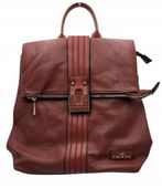 Charro - plecak z kieszonką ozdobna klamra c. czerwony groszek mat CH6678-5