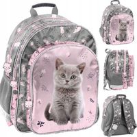 PLECAK SZKOLNY TORNISTER DLA DZIEWCZYNKI KOT KOTEK KLASA 1-3
