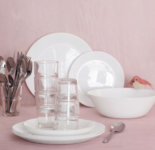 Serwis obiadowy Ikea OFTAST 18 szt miski talerze talerzyki na Arena.pl