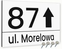 Tabliczka adresowa Aluminiowa Tablica numer domu Biała 30x20 Nadruk UV