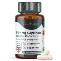 Glicynian magnezu 400mg Witamina D3 1000IU Naturalny Niezbędne kofatory
