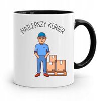 Kubek Czarny Dla Kuriera Najlepszy Kurier Prezent Z Nadrukiem Ze Zdjęciem