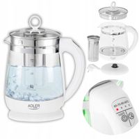 CZAJNIK ELEKTRYCZNY SZKLANY WYJMOWANY ZAPARZACZ REGULACJA TEMPERATURY