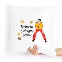 Prezent Poduszka Dla Trenera O Złotym Sercu Z Nadrukiem Ze Zdjęciem Z Nadru