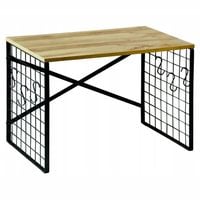 PÓŁKA KUCHENNA NA PRZYPRAWY MDF METALOWA Z HACZYKAMI 52 x 32,5 cm