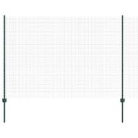 Ogrodzenie z słupkami Zielony 1.6 x 10 m Stal