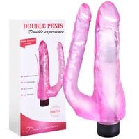 Silikonowy Wibrator Z Penisem Analnym