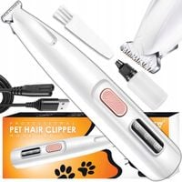 TRYMER DLA PSA DO ŁAP MASZYNKA DO SIERŚCI KOTA CICHA PRACA LED WODOODPORNY