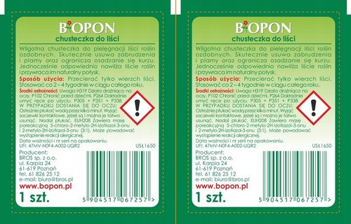 BOPON Chusteczki nabłyszczające do liści roślin ozdobnych Biopon - 15 na Arena.pl