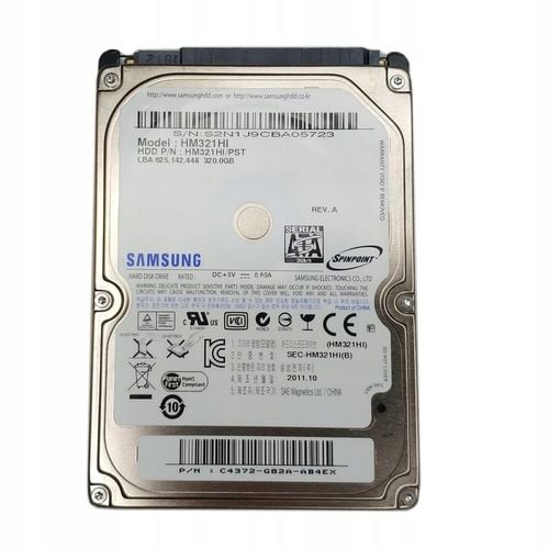 DYSK HDD 320GB 2,5'' 9,5mm LAPTOP SAMSUNG HM321HI na Arena.pl