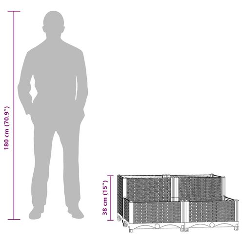 Donica do podwyższonej rabaty, 80x80x38 cm, polipropylen na Arena.pl