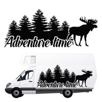 NAKLEJKA NA SAMOCHÓD TERENOWY dekoracyjna napis łoś las KAMPER 170 cm