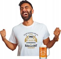 Koszulka + Kufel PREZENT na URODZINY 30 40 50 60