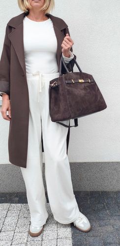 Torebka skóra zamszowa czekoladowa VeraPelle na Arena.pl