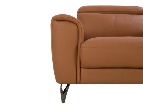 Sofa 3-osobowa skórzana brązowa NARWIK na Arena.pl
