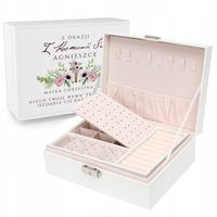 Szkatułka Kuferek na Biżuterię Pamiątka Komunii Świętej dla Dziewczynki