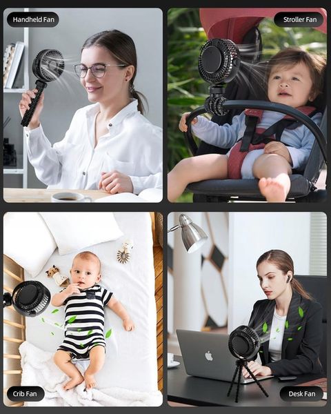 WENTYLATOR PRZENOŚNY WIATRAK BIURKOWY 5200mAh Z ELASTYCZNYM STATYWEM zdjęcie 16