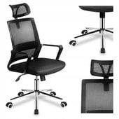 Fotel biurowy ergonomiczny MARK ADLER czarny obrotowy regulowany do