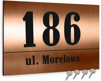Tabliczka ADRESOWA ALUMINIOWA MIEDŹ NUMER DOMU 3D