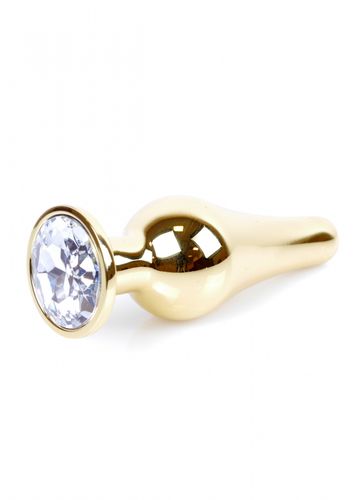 plug jewellery gold butt plug  clear na Arena.pl