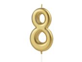 Świeczka urodzinowa cyfra "8", złota