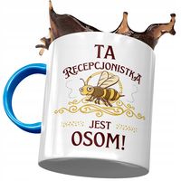 Kubek Błękitny Dla Recepcjonistki Jest Osom Z Nadrukiem Ze Zdjęciem