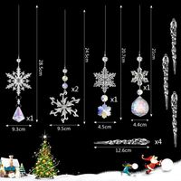 Ozdoby Świąteczne Zawieszki Choinkowe Akrylowe Śnieżynki Sople Lodu 16szt