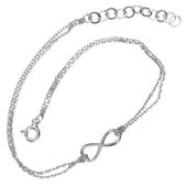 Bransoletka Podwójna Infinity Nieskończoność Srebro 925