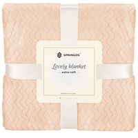 Narzuta na łóżko, pled 70x160cm tłoczony, dwustronny koc na kanapę brzoskwiniowy