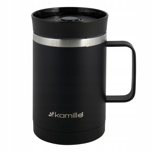 KUBEK TERMICZNY Z UCHEM TERMOS STALOWY SCZELNY pojemny bidon KAMILLE 360 ml na Arena.pl