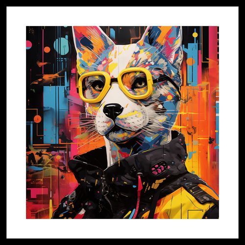 Plakat 30x30cm Kot w Miejskim Stylu na Arena.pl