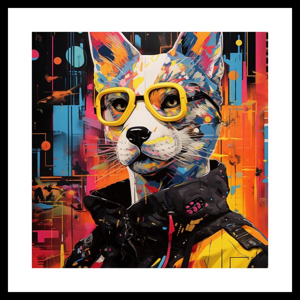 Plakat 30x30cm Kot w Miejskim Stylu zdjęcie 3