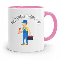 Kubek Różowy Prezent Dla Najlepszego Hydraulika Z Nadrukiem Ze Zdjęciem