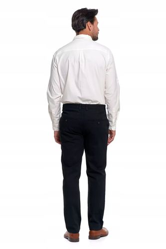 SPODNIE MĘSKIE Eleganckie Czarne Chinosy Nogawka Prosta Modne MORAJ r. 32 na Arena.pl