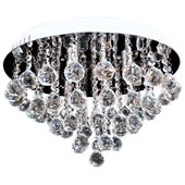 Plafon LAMPA sufitowa VEN P-E 1437/6-50 okrągła OPRAWA z kryształkami glamour crystal chrom przezroczysta almonte