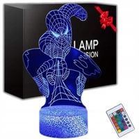 LAMPKA NOCNA 3D BIURKO DLA DZIECI SPIDERMAN LED 7 KOLOR USB RGB PILOT ECO