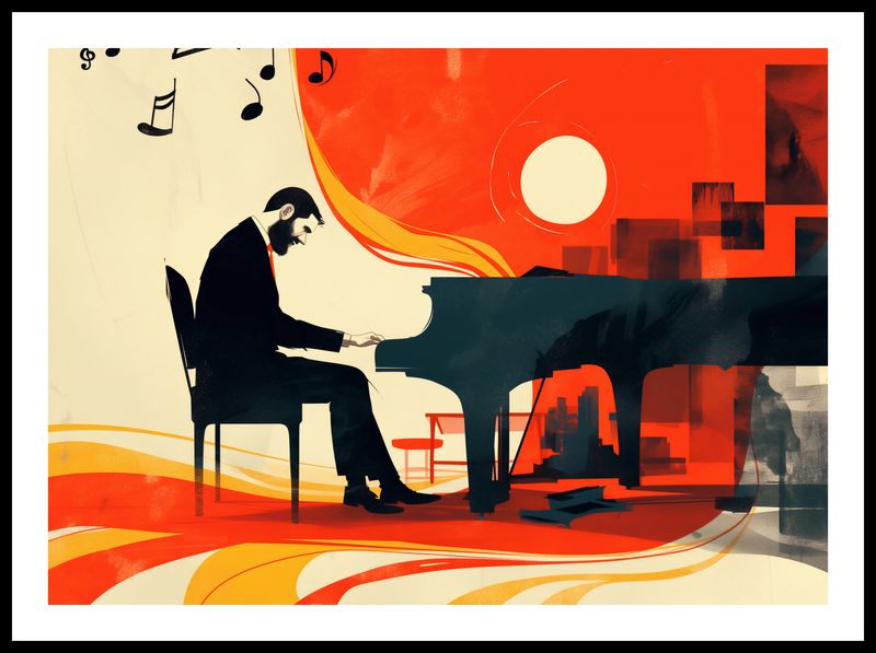 Plakat 70x50cm Pianista zdjęcie 3