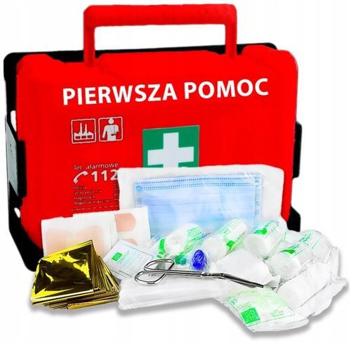 APTECZKA PIERWSZEJ POMOCY DO FIRMY BIURA ZAKŁADOWA ZESTAW + WIESZAK ŚCIENNY na Arena.pl
