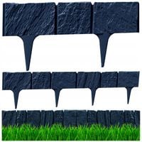 390 cm PALISADA OGRODOWA Kamień Łupany Obrzeże Trawnikowe Ogrodowe Antracyt
