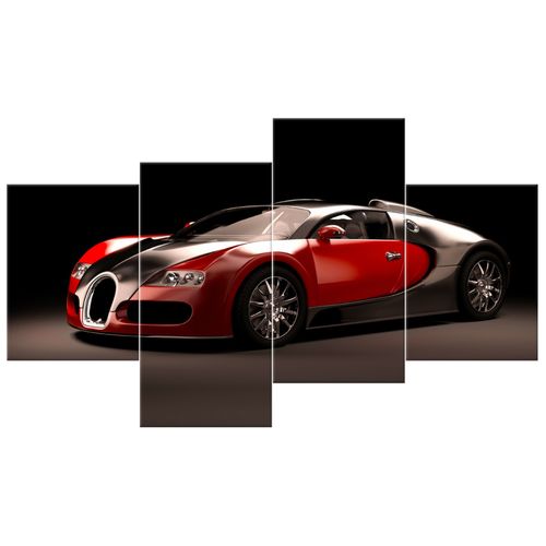 Obraz 120X70 Czerwone Bugatti Veyron Samochód Aut na Arena.pl