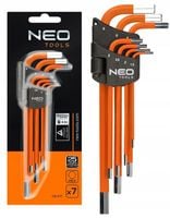 NEO KLUCZE SZEŚCIOKĄTNE IMBUSOWE 1.5-6 MM ZESTAW IMBUSY ZESTAW 7 SZT DŁUGIE