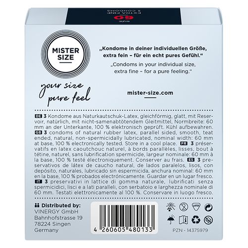 condoms 60 mm 3 pieces mister.size na Arena.pl